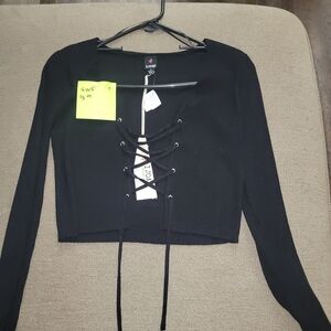 20% Off 2 Or More Items Sw5 Trendy IJOAH Black Lace-Up Crop Top, New w/ Tags